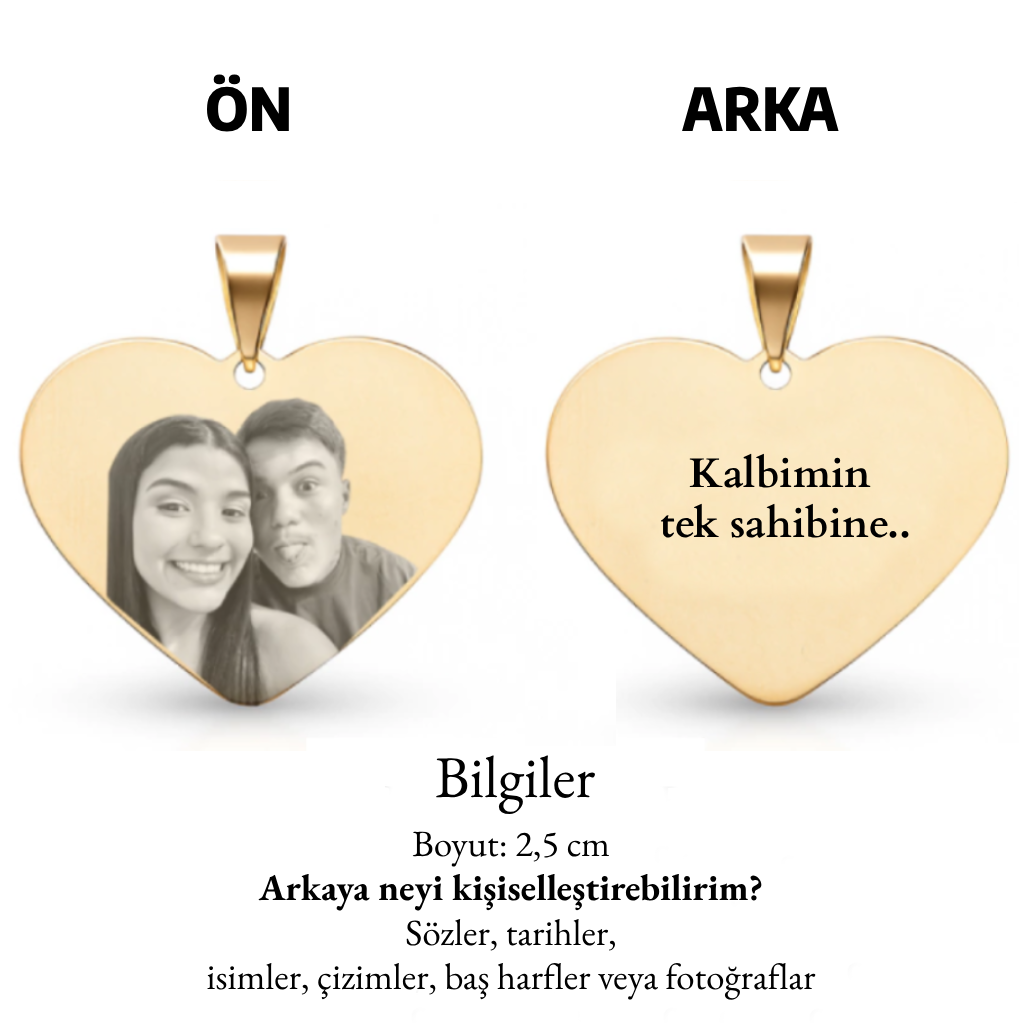 Kişiye Özel Kalpli Kolye