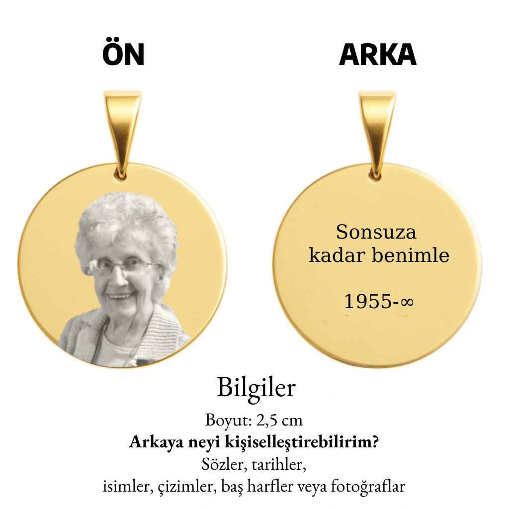 Kişiye Özel Resimli Yuvarlak Kolye