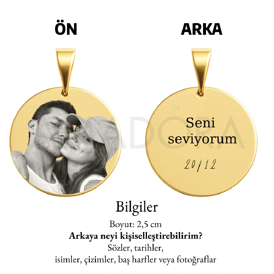 Kişiye Özel Resimli Yuvarlak Kolye
