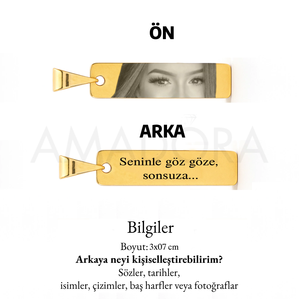 Kişiye Özel Fotoğraflı/Göz Kolye