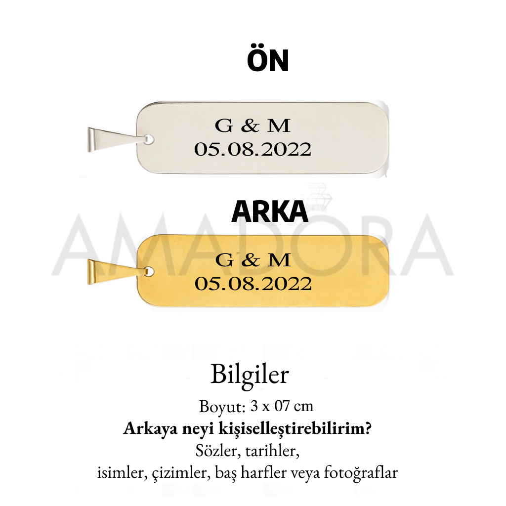 Kişiye Özel Kalpli Çift Kolyesi (2 ADET)