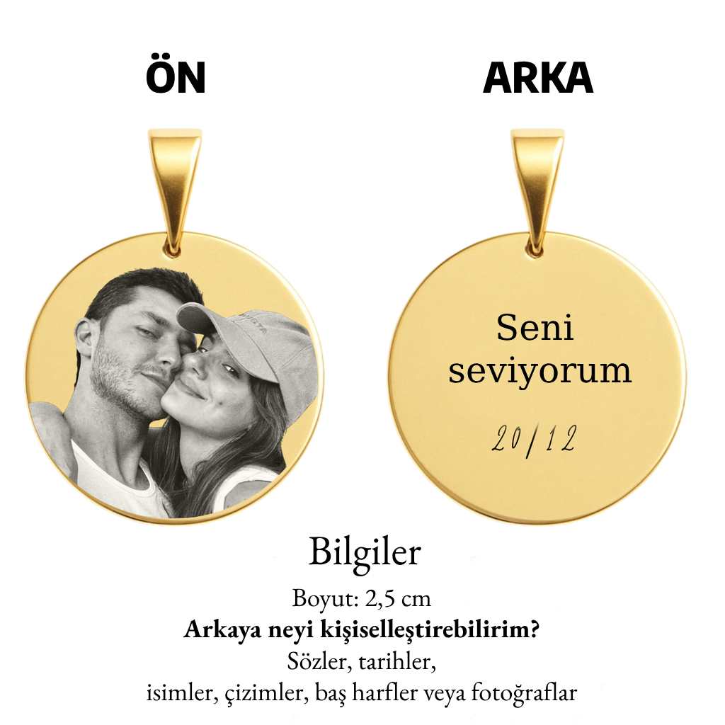 Kişiye Özel Resimli Yuvarlak Kolye