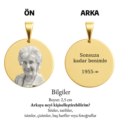 Kişiye Özel Resimli Yuvarlak Kolye