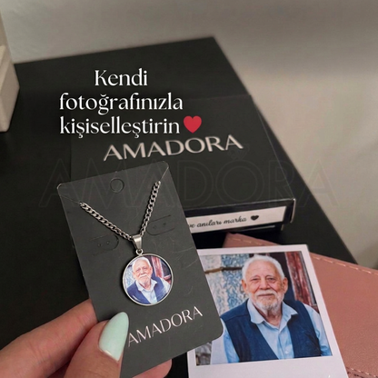 Kişiye Özel Resimli Renkli Yuvarlak Kolye