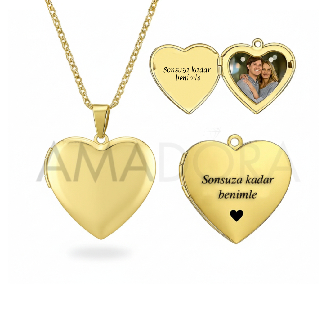 Kalp Kapaklı Kolye