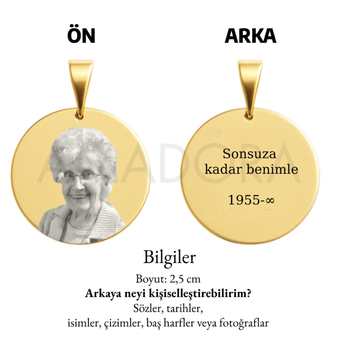 Kişiye Özel Resimli Yuvarlak Kolye