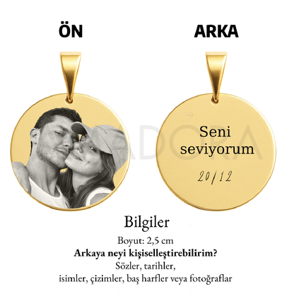 Kişiye Özel Resimli Yuvarlak Kolye